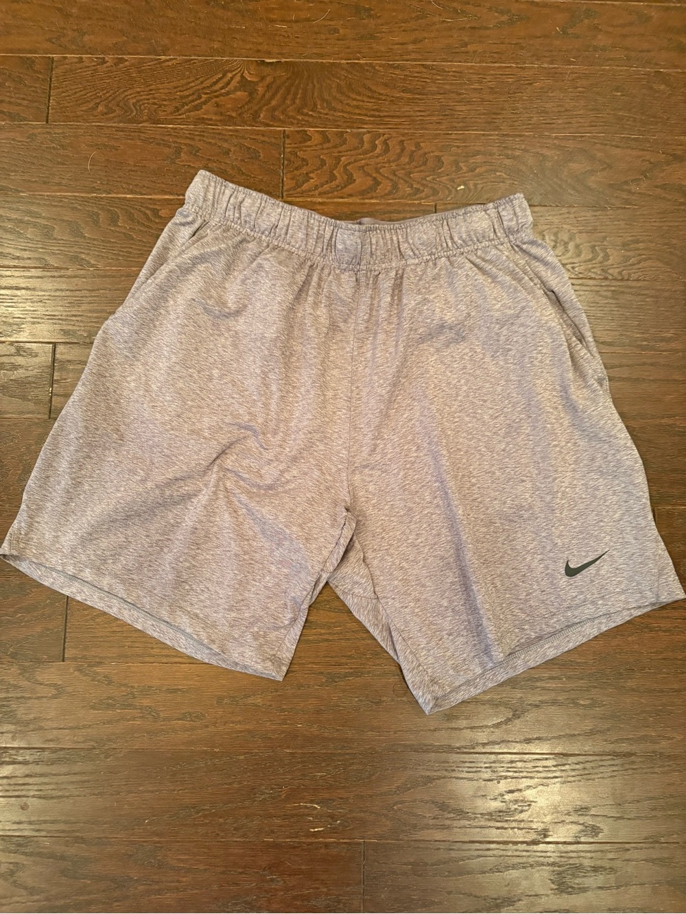 Nike Women's Light Gray Heather Athletic Shorts with Swoosh